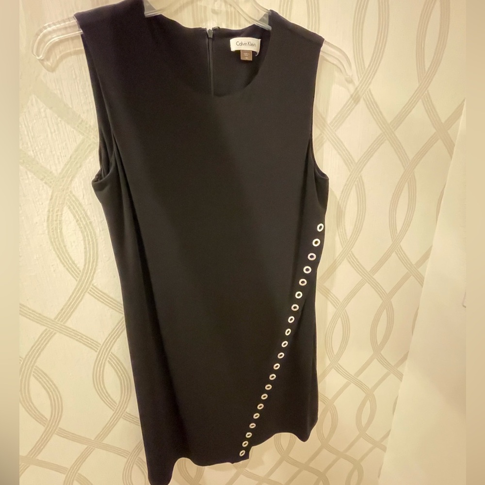 Calvin Klein Black Sheath Dress | Black Jersey Knit Dresses Size 10